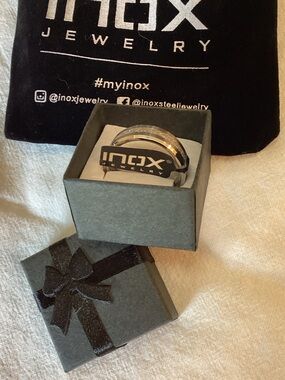 BNWT Inox Men’s Crystal Stainless Steel Ring